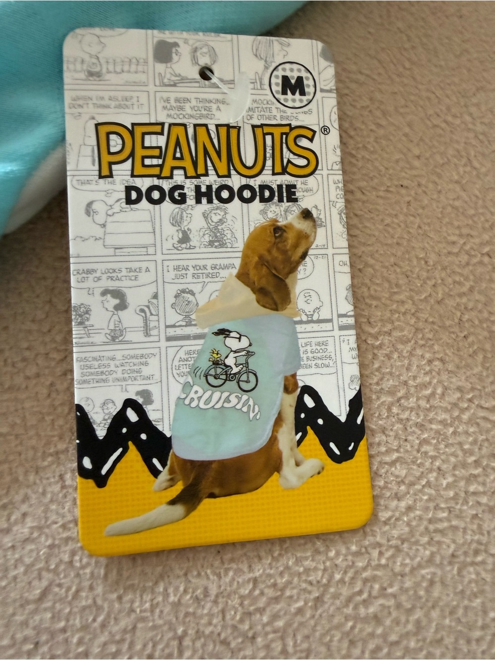 Peanuts Snoopy Dog Hoodie Medium M Cruisin Bicycle Blue Dog Clothes GMason